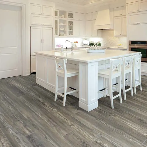 Waterproof luxury vinyl flooring in a kitchen