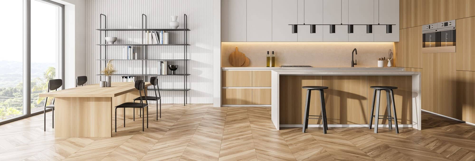 New flooring in a modern kitchen