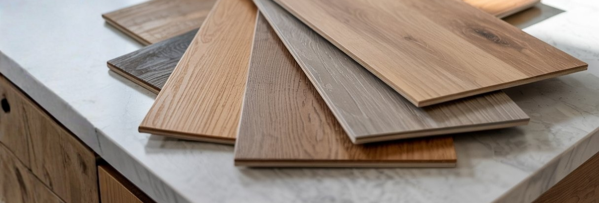 LVP Flooring Samples in a bright flooring showroom