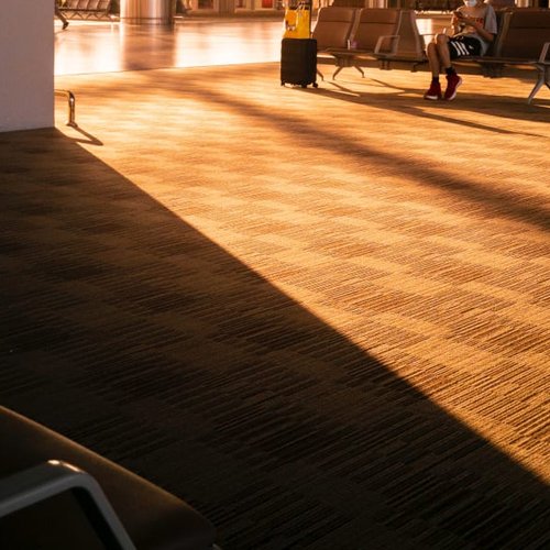 Carpet tile in a commercial space
