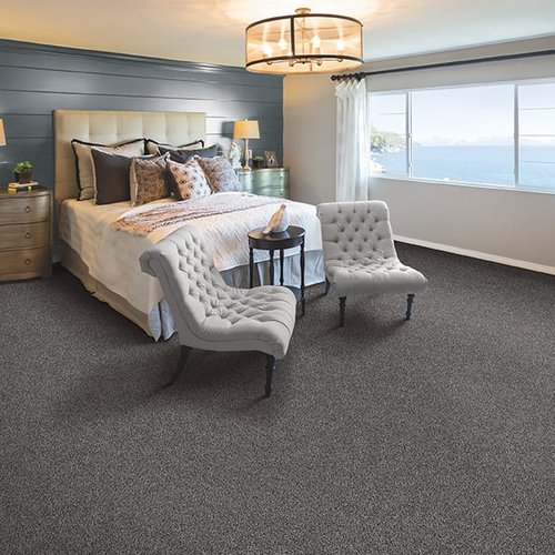 Dark carpet flooring in a lakeview home