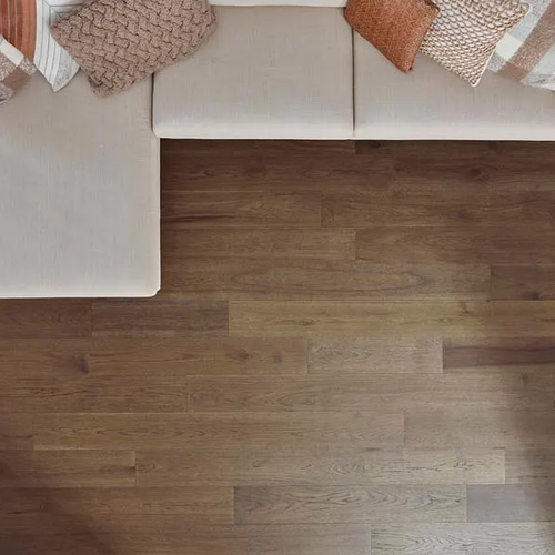 Modern living room with quality hardwood flooring