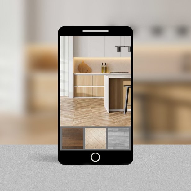 Roomvo visualizer on a mobile phone