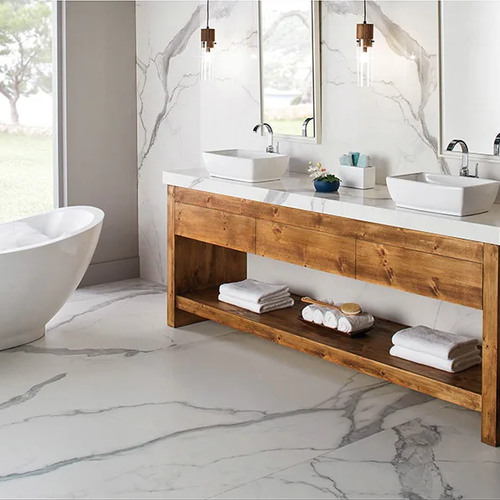 Marble tile flooring by Flooring Solutions by Design